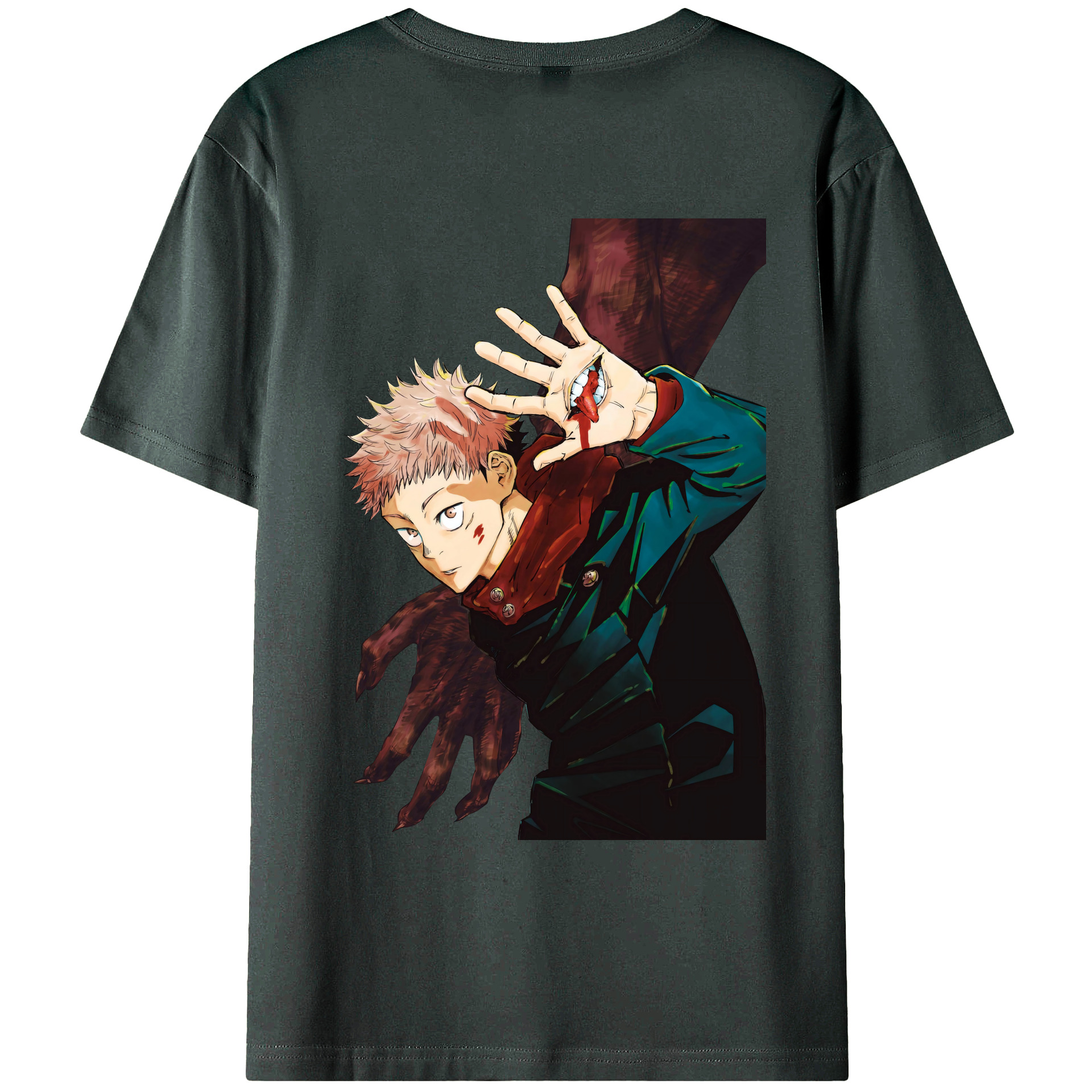 （画像用） 呪術廻戦 Jujutsu Kaisen 綿100％ メンズ半袖Tシャツ（バックプリント） 通気性